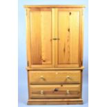 A Modern Pine Side Cabinet with Two Base Drawers and Panelled Doors to Four Inner Drawers, 77cm Wide