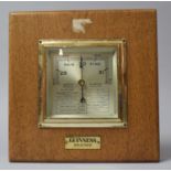 A Wall Mounting Guinness Barometer on Square Wooden Mount, 22cm
