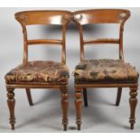 A Pair of Late Victorian Mahogany Framed Dining Chairs