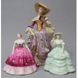 A Victoria and Albert Museum Figure, No. A2148 Together with Two Coalport Ladies