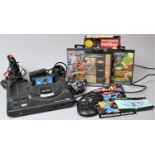 A Vintage Sega 16 Bit Megadrive with Controllers and Games