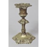 A Late 19th Century Silver Plated Candle Stick with Weighted Base, Supports Somewhat Out of