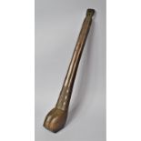 A 19th Century Carved Wooden Welsh Church Warden's Pipe Box containing Two Clay Pipes, 66cms Long