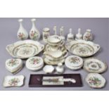 A Collection of Various Coalport Ming Rose China to comprise Trio, Two Handled Plate, Vases, Jug and