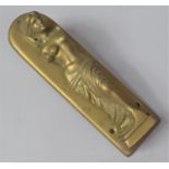 A Cast Brass Novelty Door Knocker in the Form of Venus De Milo, 18cms High