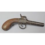 A 19th Century Percussion Cap Pistol for Restoration and Repair, Wooden handle and Mechanism Require