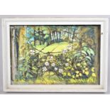 A Large Framed Oil on Board, Depicting Flowers in Hedgerow by M Davis, 90x60cm