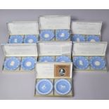 Seven Boxed Wedgwood Jasperware Commemorative Sets to include Wedgwood State Seal Series