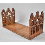 A Late 19th/Early 20th Century Gothic Revival Style Book Slide with Pierced Architectural Hinged