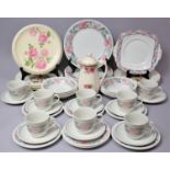 A Staffordshire Tableware Floral Pattern Part Breakfast Set to comprise Cups, Saucers, Plates,