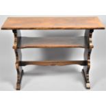 A Mid 20th Century Cross Banded Walnut Rectangular Occasional Table with Stretcher Shelf, 77cms Long