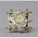 A Novelty Souvenir Silver Brooch in the Form of a Coat of Arms for Bretagne