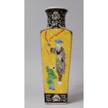 A 20th Century Chinese Square Section Vase Having Figural Decorative Panels Depicting Immortals