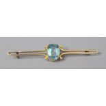 A Victorian 9ct Gold and Topaz Bar Brooch, Stone AF, 6cm Long, 4.1g