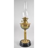 A Late Victorian/Edwardian Brass Based Oil Lamp with Double Controls, Missing Shade but with