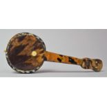 A Miniature Novelty Tortoiseshell Banjo, some Condition Issues 16.5cms Long