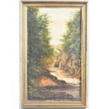 A Late 19th Century Oil on Board Depicting Bridge Over River, 24x41cm