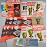 A Collection of 1960's European Manchester United Football Programmes to Include Some Ticket Stubs