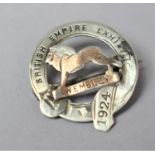 A Silver Circular Badge for the British Empire Exhibition, Wembley 1924