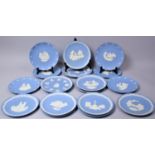 A Collection of Various Blue and White Wedgwood Jasperware Plates to comprise Nine Christmas Plates,