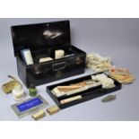 A George VI Metal First Aid Box with Contents, 44cms Wide, 20cms Deep and 15.5cms High