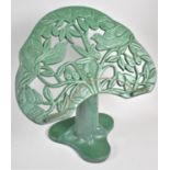 A Mid 20th Century Green Painted Recipe Book Stand in the form of a Fruit Tree with Birds, 23cms