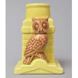 A Sylvac Novelty Spill Vase in the Form of an Owl Beside Chimney, 10cm high