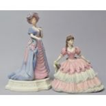 A Coalport Age of Elegance Figure and Royal Enclosure at Ascot Figure