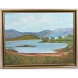 A Framed Oil on Board, Scottish Loch by Ethel Barnes, 60x44cm