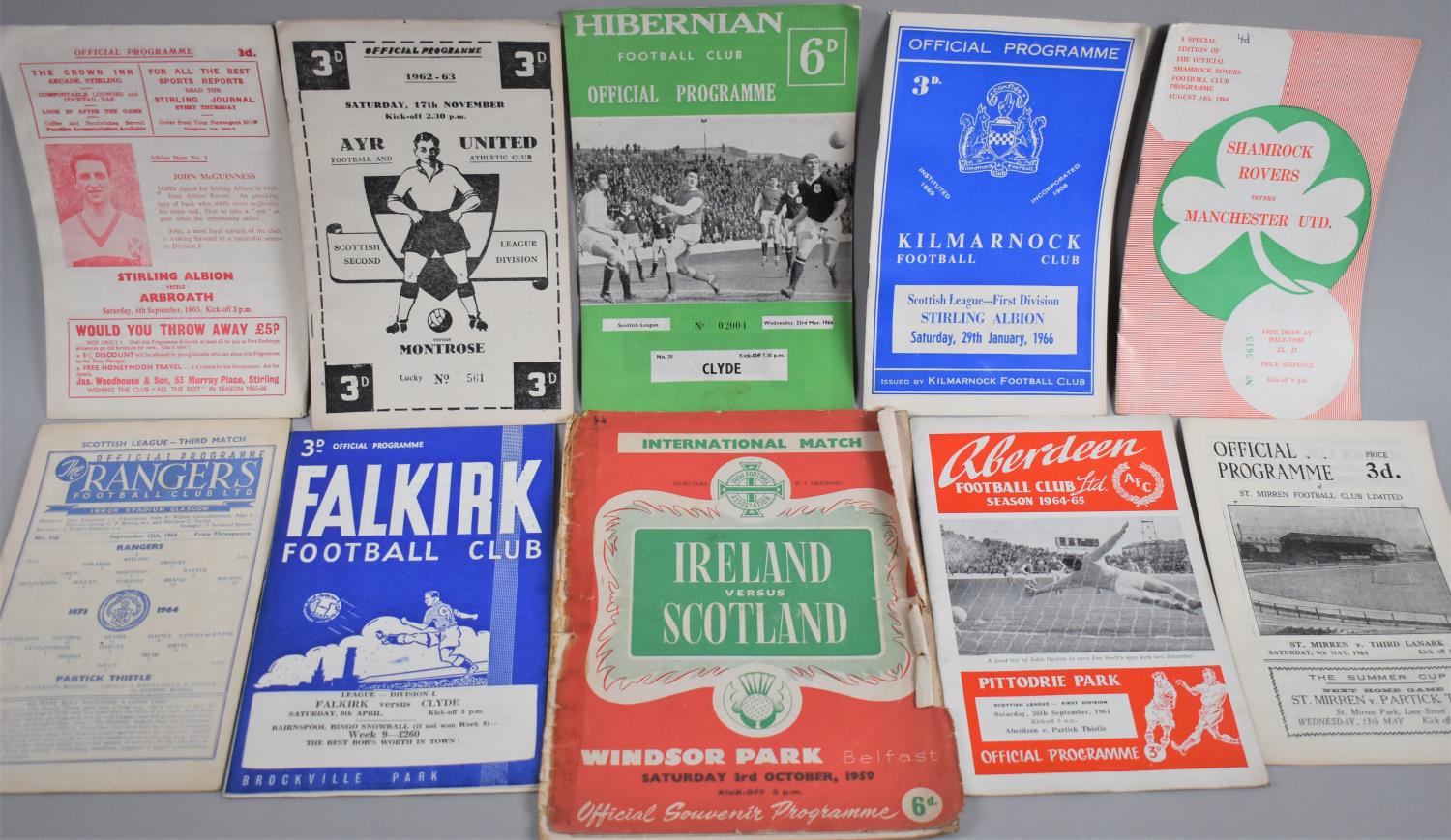 A Collection of Ten Scottish Football Club Programmes from the 1960's and One International at
