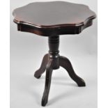 A Modern Scalloped Edged Wine Table on Tripod Support, 48cm Diameter