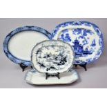 A Collection of Various Meat Platters to comprise Ashworth Rose Chinoiserie, Burgess and Lee