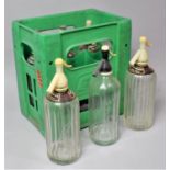 Six Osbournes Soda Siphons in Plastic Crate