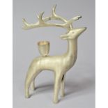 A Modern Metal Novelty Candle Stick in the Form of a Stag, 19cm High