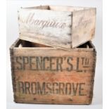 A Vintage French Wine Box and a Vintage Box for Spencer's of Bromsgrove, Largest 40cm