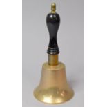 A Mid/Late 20th Century Countertop Reception Handbell, with Turned Wooden Handle, 22cm high