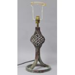 A Modern Wrought Iron Table Lamp Base, 48cm High Overall