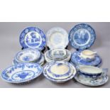 A Collection of Various Blue and White Ceramics to comprise Flow Blue Stand, Various Plates,