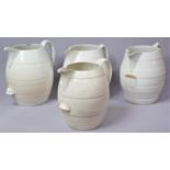 A Collection of Four Large Water Jugs, Cream Glazed, 33cms High, (Varying Condition Issues to