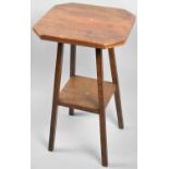 A Mid 20th Century Square Topped Occasional Table with Stretcher Shelf, 41cm Wide