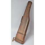A Vintage Leather Leg of Mutton Shotgun Case, Monogrammed LT, 79cm Long
