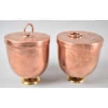A Pair of 19th Century Copper Ice-cream Bombe Moulds by Maple & Co. Ltd, London, 10.5cm Diameter and
