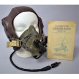 A Mid/Late 20th Century RAF Leather Flying Helmet, C-Type, Size Large with War Department Crows Foot