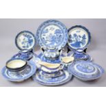 A Collection of Various Willow Pattern Dinner and Teawares to Include Booths Teapot, Bowls, Teacups,