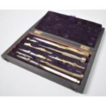 A Late 19th/Early 20th Century Drawing Set in Rosewood Case, 20.5cm Wide