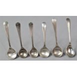A Collection of Six Silver Condiments Spoons Various Hallmarks