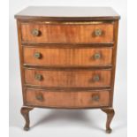 A Mid 20th Century Mahogany Bow Fronted Chest of Four Drawers, 62cm Wide