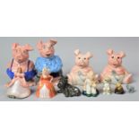 A Collection of Various Wade Items to comprise Four Pig Money Boxes (Father Pig AF) Cinderella Ready