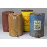 A Collection of Four Vintage Metal Oil Drums