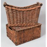 A Collection of Two Wicker Baskets, 47cm wide